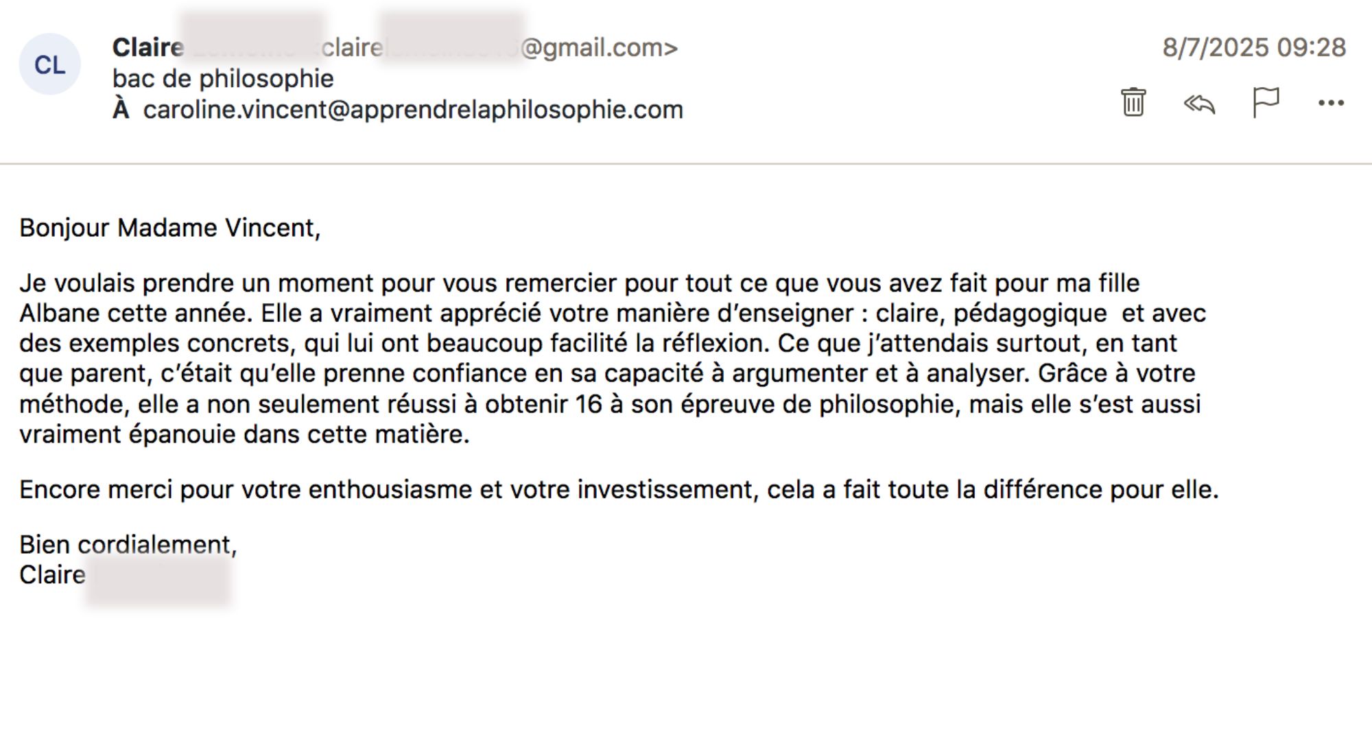 Résultats bac philo Albane Résultats bac philo Albane
