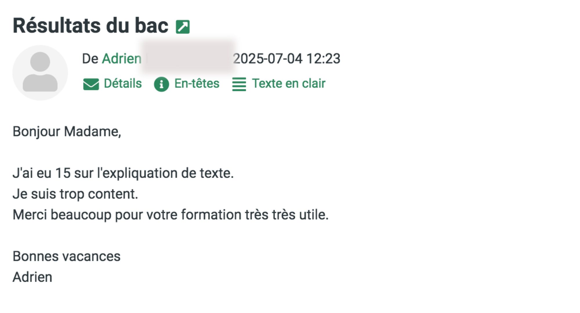 Témoignages20252423 Résultat Bac philo Adrien