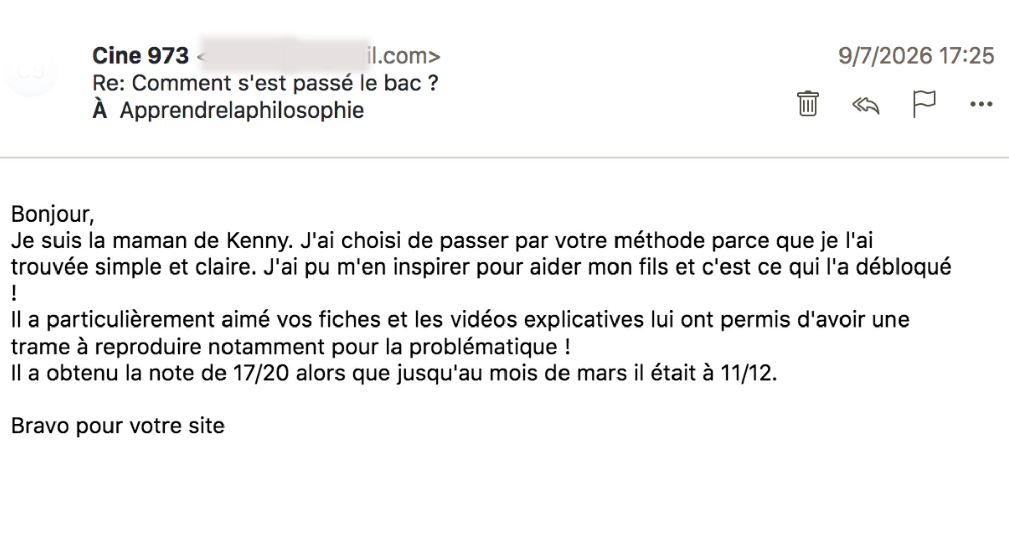 Kenny a eu 17 en philo