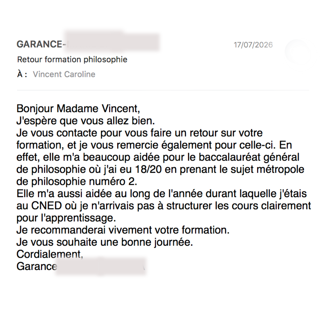 Garance a eu 18 à son bac de philo
